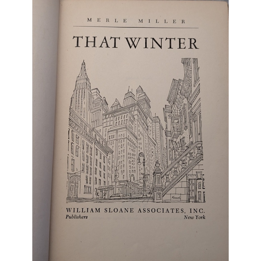 1948 That Winter Merle Miller 2nd Printing WWII Veterans Novel Hardcover